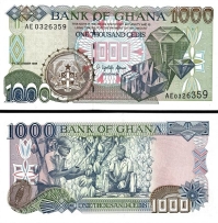 *1000 Cedis Ghana 1996-2003, P32 UNC - Kliknutím na obrázok zatvorte -